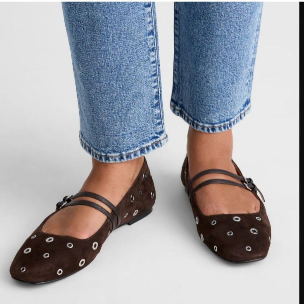 NEW Madewell The Greta Brown Suede with Grommets - Size 7.5